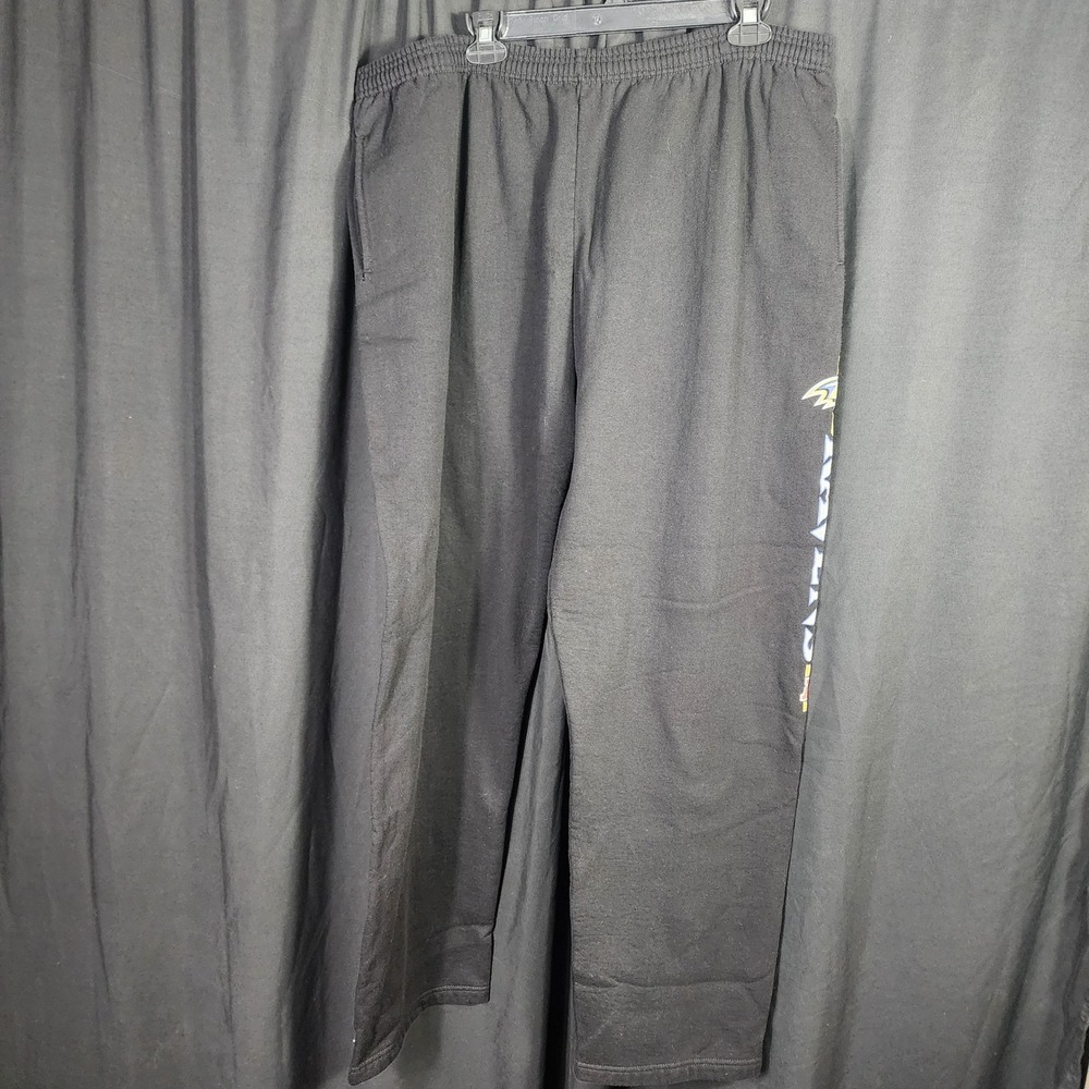 NFL Team Apparel Baltimore Ravens Sweatpants Mens‎ 2XL Black Graphic Joggers AFC